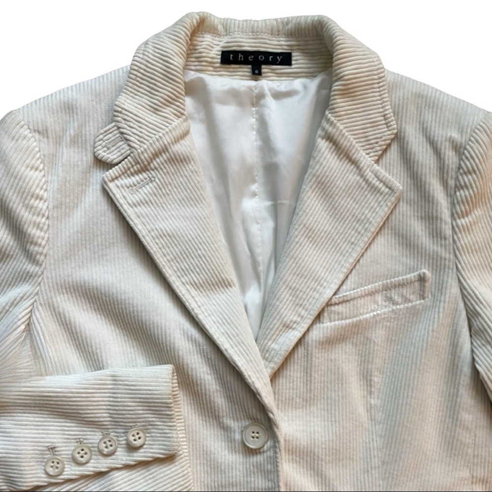 THEORY Ivory Corduroy Pocket Blazer